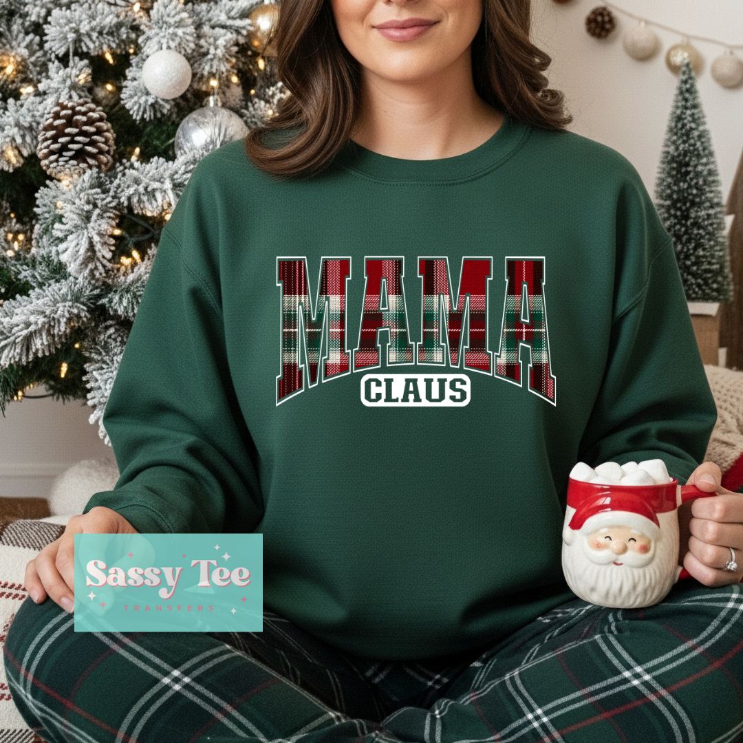 MAMA CLAUS RED GREEN PLAID For Darker Colors **Preorder/Restock Ships in 5-10 biz days**