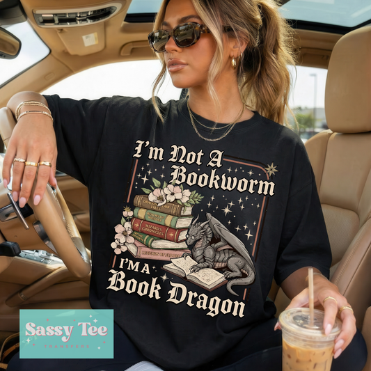 I'M NOT A BOOKWORM BOOK DRAGON VINTAGE **Preorder/Restock Ships in 5-10 biz days**