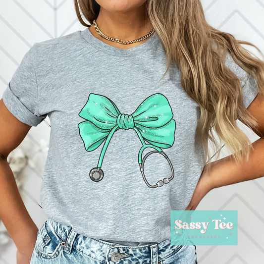 NURSE MINT COQUETTE BOW **Ships in 5-9 biz days