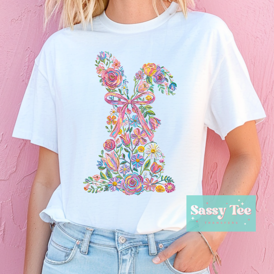 FLORAL BUNNY BOW FAUX TEXTURE PAINT **Preorder/Restock Ships in 5-10 biz days**