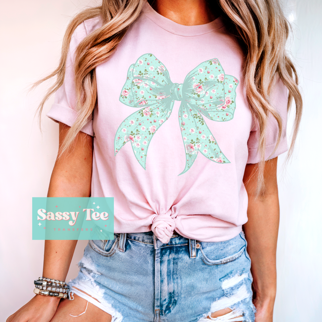MINT PINK ROSE COQUETTE BOW **Preorder/Restock Ships in 5-10 biz days**