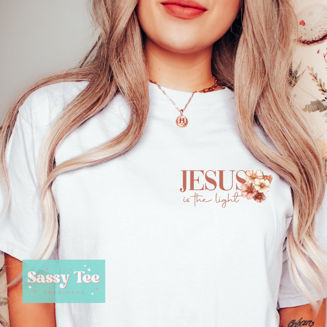 FLORAL JESUS IS LIGHT CROSS Pocket + Back SET **Preorder/Restock Ships in 5-10 biz days**
