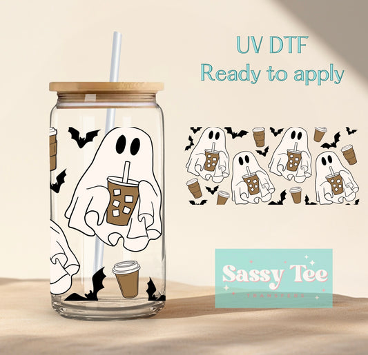 GHOST COFFEE BATS UV DTF CUP WRAP