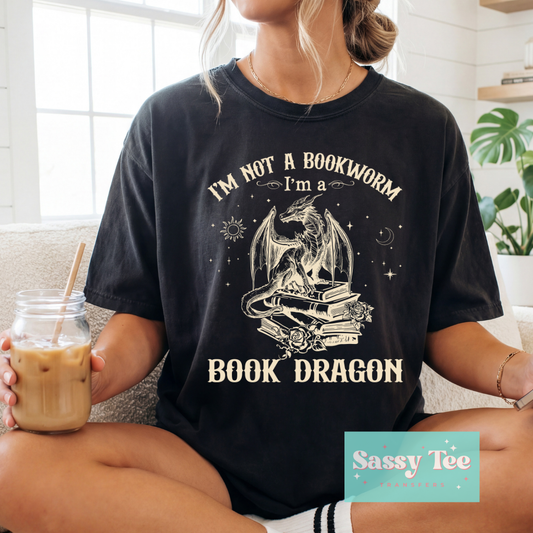 I'M NOT A BOOKWORM BOOK DRAGON CREAM **Preorder/Restock Ships in 5-10 biz days**