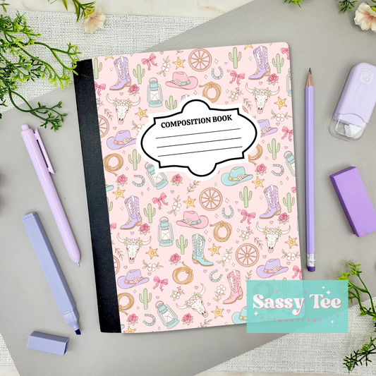 WESTERN PASTEL BOOTS Peel + Stick Notebook Cover SET