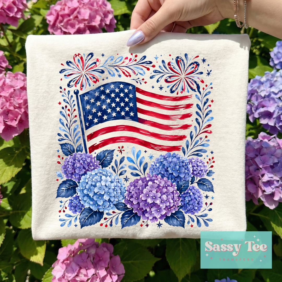 AMERICAN FLAG HYDRANGEA ART **Preorder/Restock Ships in 5-10 biz days**