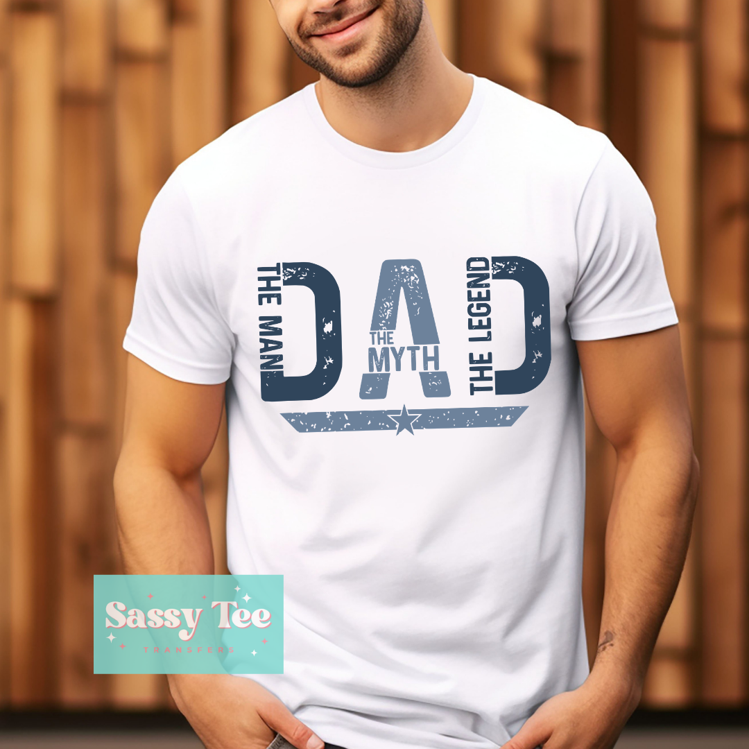 DAD THE MAN MYTH LEGEND BLUE **Preorder/Restock Ships in 5-10 biz days**