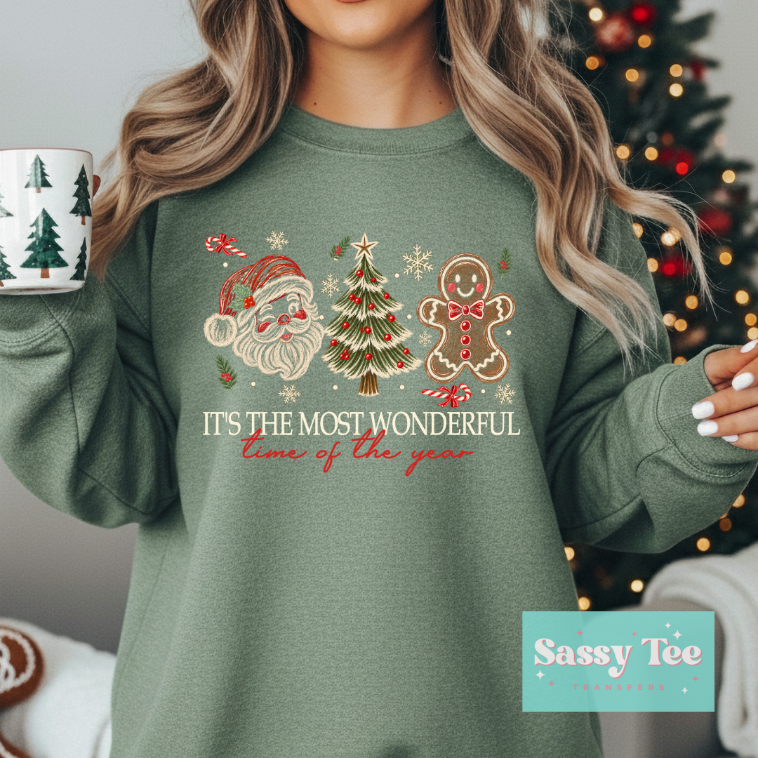 IT'S MOST WONDERFUL SANTA TREE GINGERBREAD For Darker Colors **Preorder/Restock Ships in 5-10 biz days**