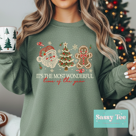 IT'S MOST WONDERFUL SANTA TREE GINGERBREAD For Darker Colors **Preorder/Restock Ships in 5-10 biz days**