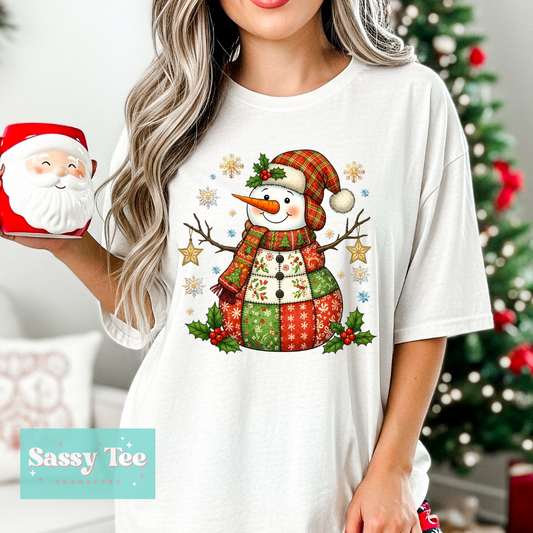 SNOWMAN CLASSIC CHRISTMAS PATCHWORK **Preorder/Restock Ships in Est. 5-10 biz days**