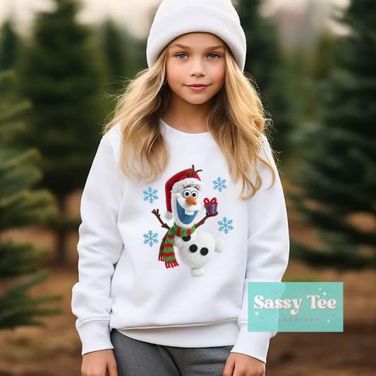 FROZEN SNOWMAN FAUX YARN Kids **Preorder/Restock Ships in Est. 5-10 biz days**