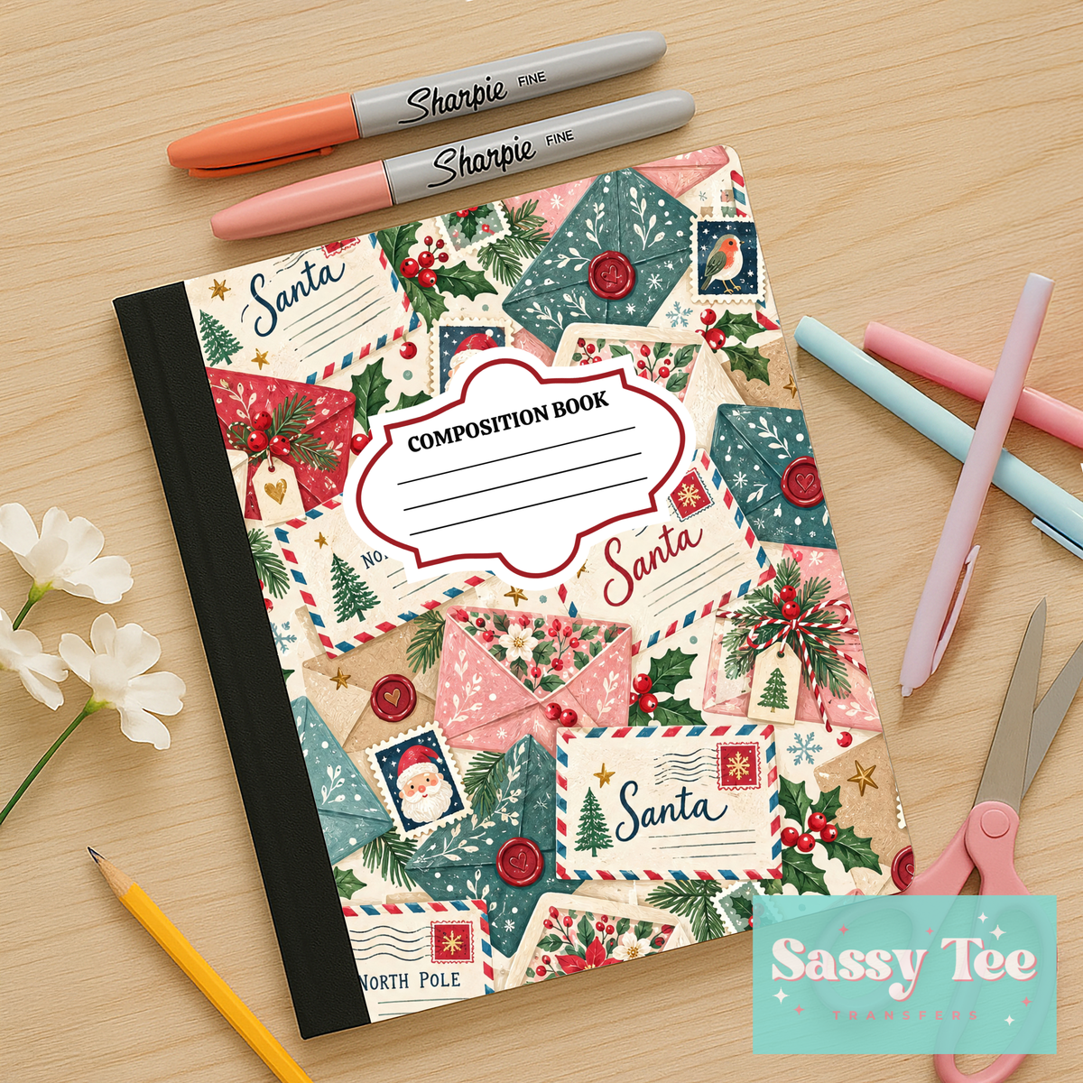 LETTERS TO SANTA Peel + Stick Notebook Cover SET