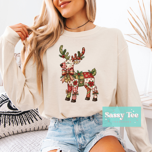 REINDEER CLASSIC CHRISTMAS PATCHWORK **Preorder/Restock Ships in Est. 5-10 biz days**