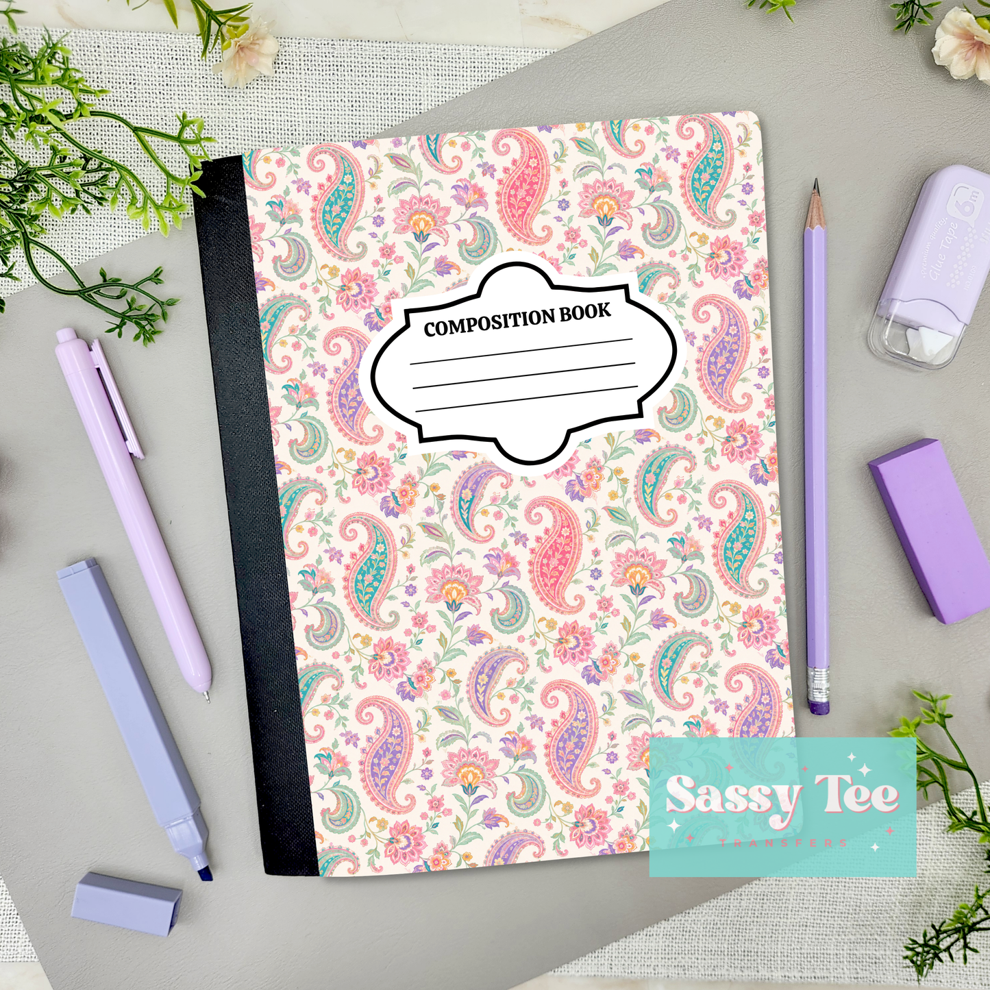 PAISLEY BOHO FLORAL Peel + Stick Notebook Cover SET