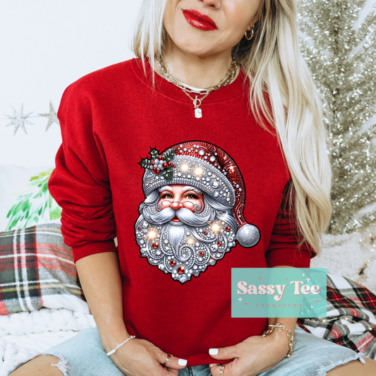 RHINESTONE SANTA *Ships in 5-10 biz days