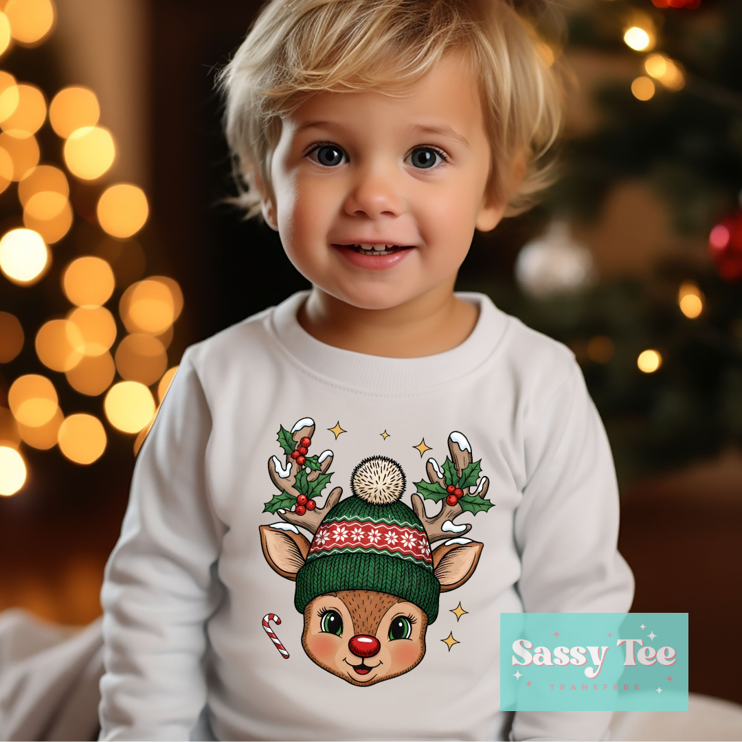 CUTE REINDEER RED GREEN CHRISTMAS Kids Girl/Boy Options **Restock Preorder Ships in Est. 5-12 biz days**