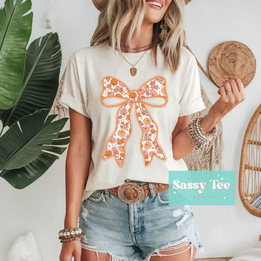 FALL BOW LACE FLORAL PUMPKINS **Preorder/Restock Ships in 5-10 biz days**