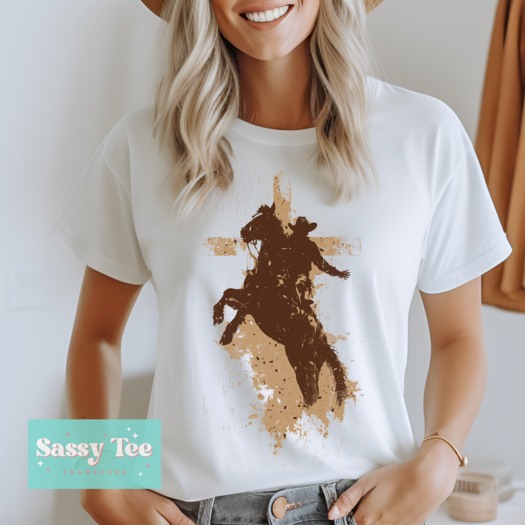 BRONC CROSS FAITH DISTRESSED **Preorder/Restock Ships in 5-10 biz days**