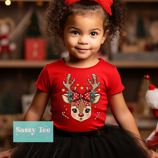 CUTE REINDEER RED GREEN CHRISTMAS Kids Girl/Boy Options **Restock Preorder Ships in Est. 5-12 biz days**