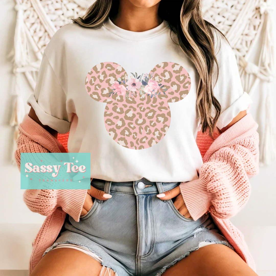 MOUSE PINK LEOPARD FLORAL **Preorder/Restock Ships in 5-10 biz days**