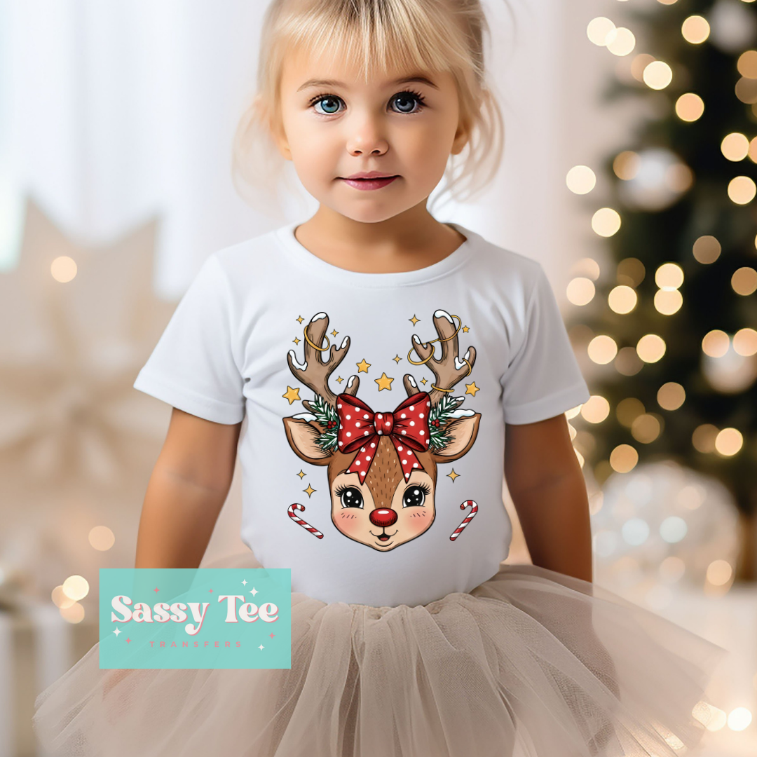 CUTE REINDEER RED GREEN CHRISTMAS Kids Girl/Boy Options **Restock Preorder Ships in Est. 5-12 biz days**