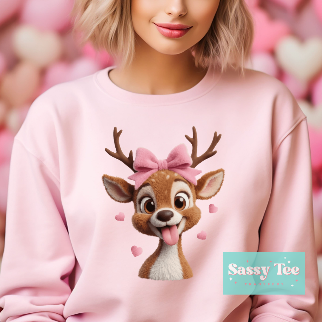 CUTE VALENTINE REINDEER FAUX FELT **Preorder/Restock Ships in 5-10 biz days**