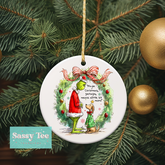 GREEN MAN MAYBE CHRISTMAS UV DTF DECAL **Preorder/Restock Ships in 5-10 biz days**