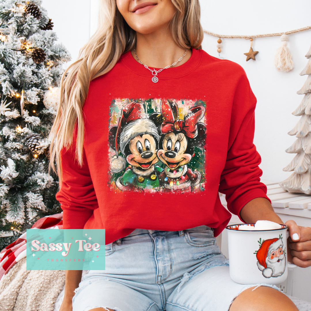 VINTAGE MOUSE COUPLE CHRISTMAS DISTRESSED **Preorder/Restock Ships in 5-10 biz days**