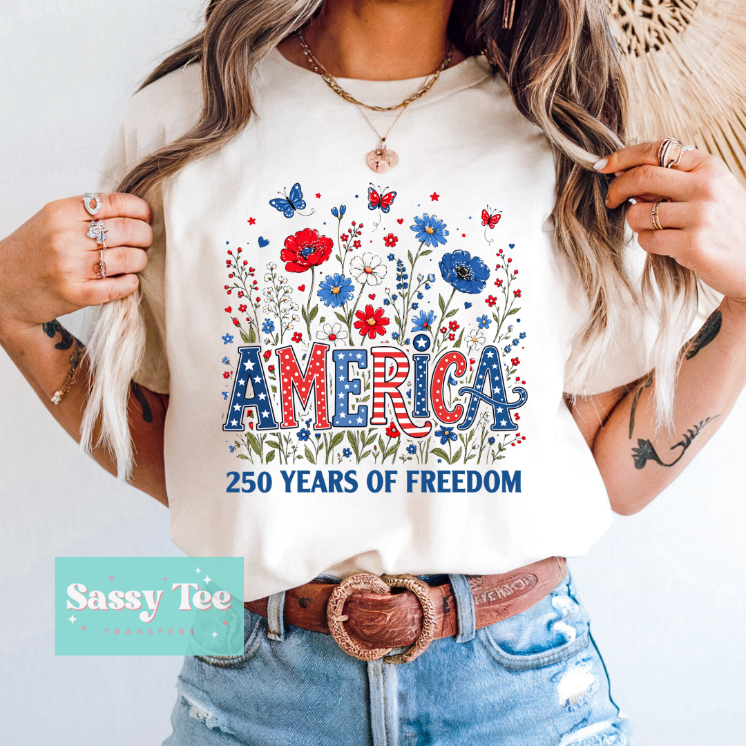 AMERICA 250 YEARS FLOWERS BUTTERFLY **Preorder/Restock Ships in 5-10 biz days**