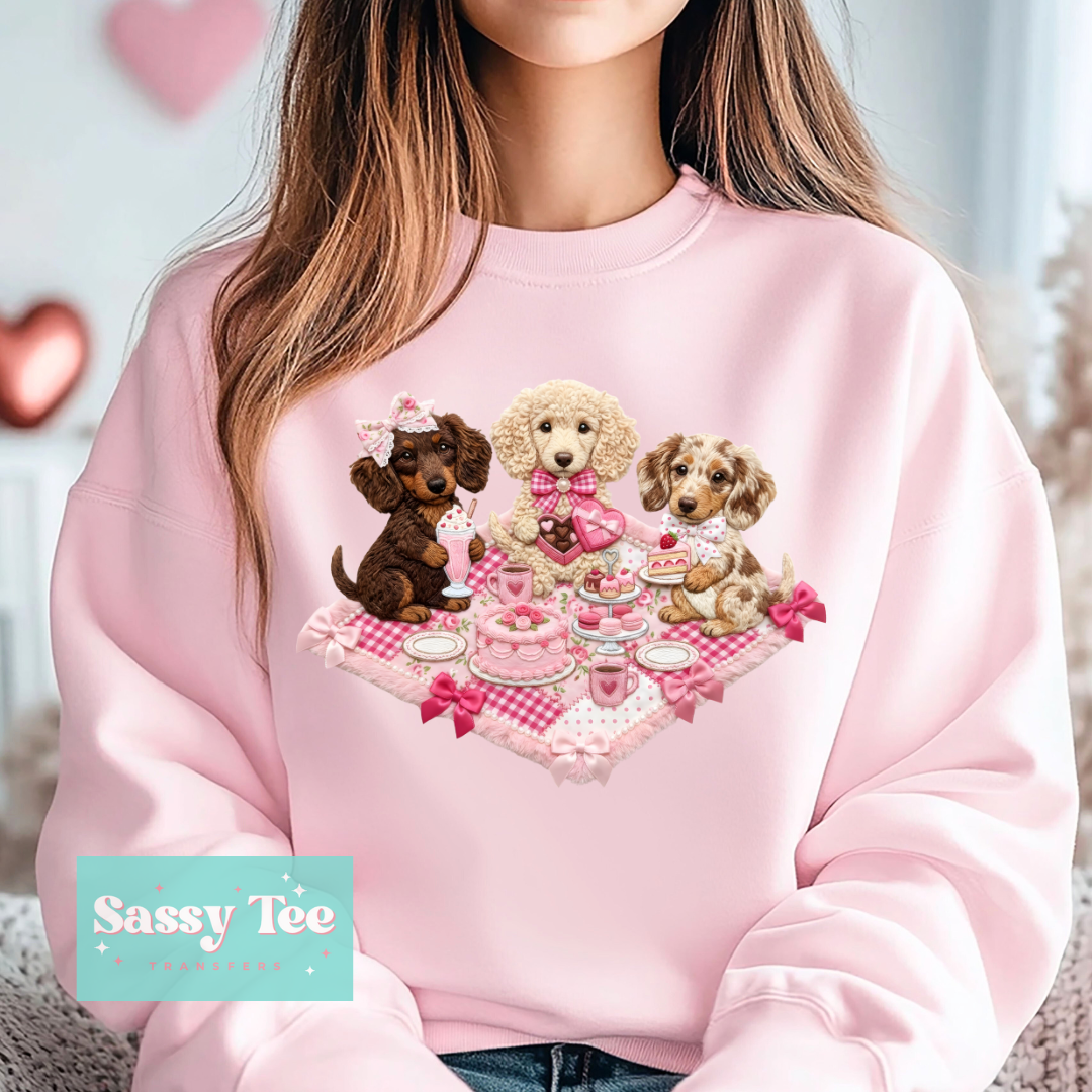 DACHSHUND PICNIC FAUX YARN VALENTINE *Last Restock Starts Shipping 1/30*