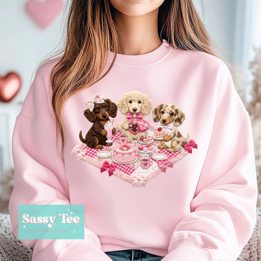 DACHSHUND PICNIC FAUX YARN VALENTINE *Last Restock Starts Shipping 1/30*