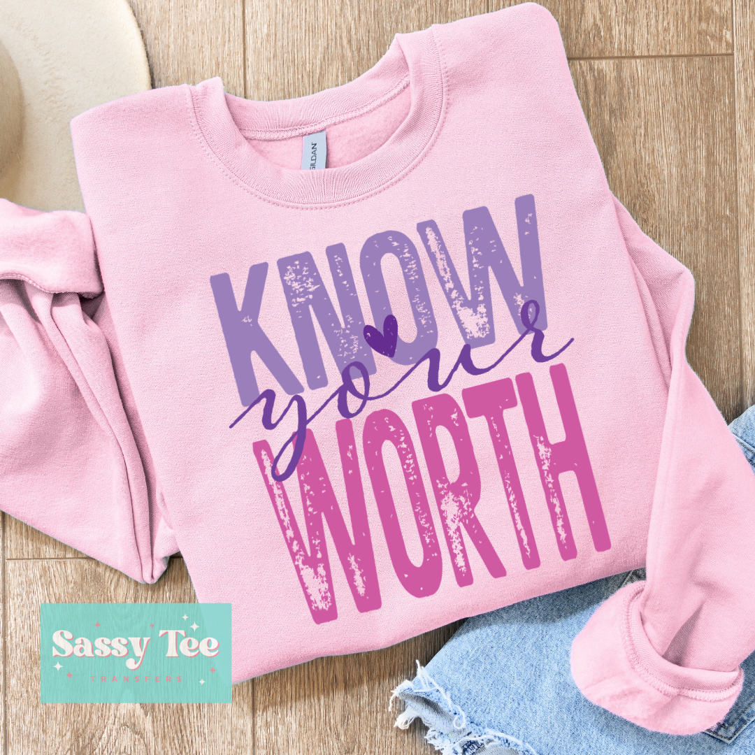 KNOW YOUR WORTH PURPLE HEART