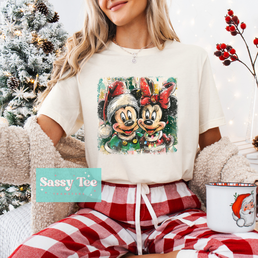 VINTAGE MOUSE COUPLE CHRISTMAS DISTRESSED **Preorder/Restock Ships in 5-10 biz days**