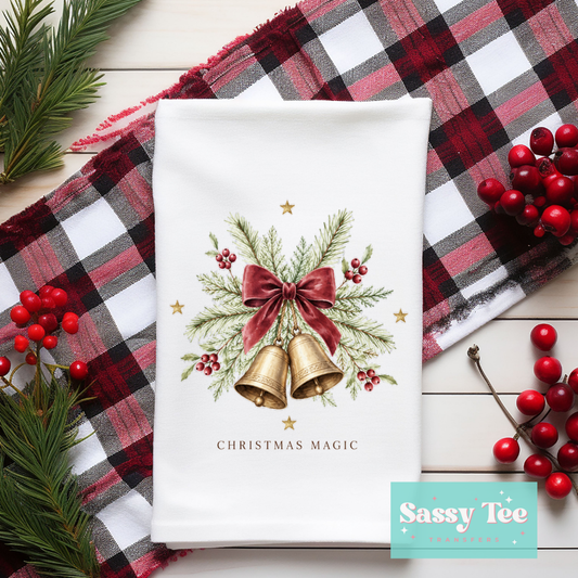CHRISTMAS MAGIC BELLS Kitchen Towel **Preorder/Restock Ships in 5-10 biz days**