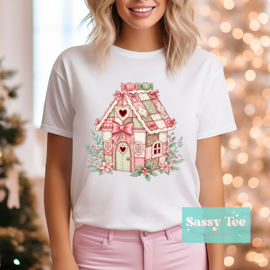 GINGERBREAD HOUSE PINK PATCHWORK **Preorder/Restock Ships in Est. 5-10 biz days**