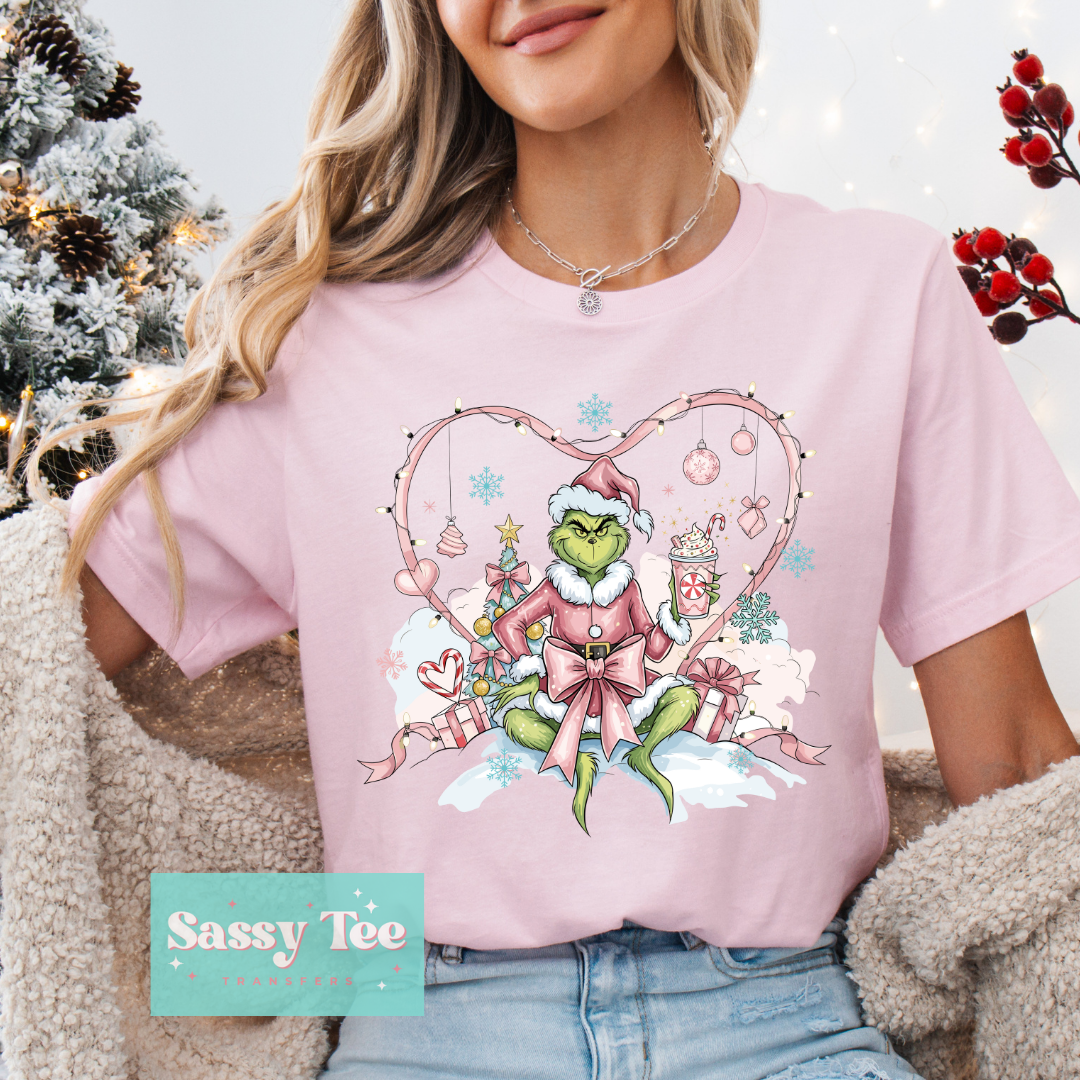 GREEN MAN PINK HEART BOW **Preorder/Restock Ships in 5-10 biz days**