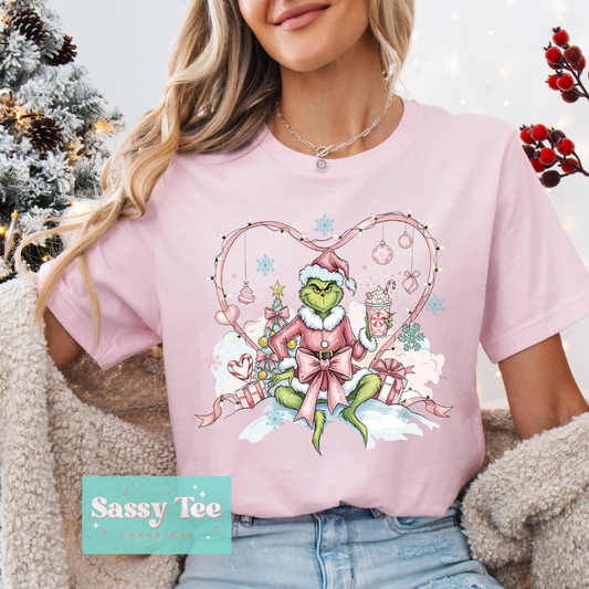 GREEN MAN PINK HEART BOW **Preorder/Restock Ships in 5-10 biz days**