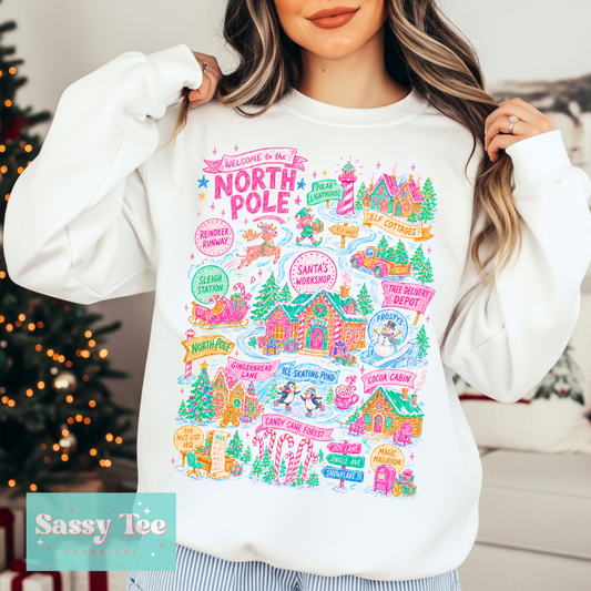 NORTH POLE MAP PINK **Preorder/Restock Ships in 5-10 biz days**