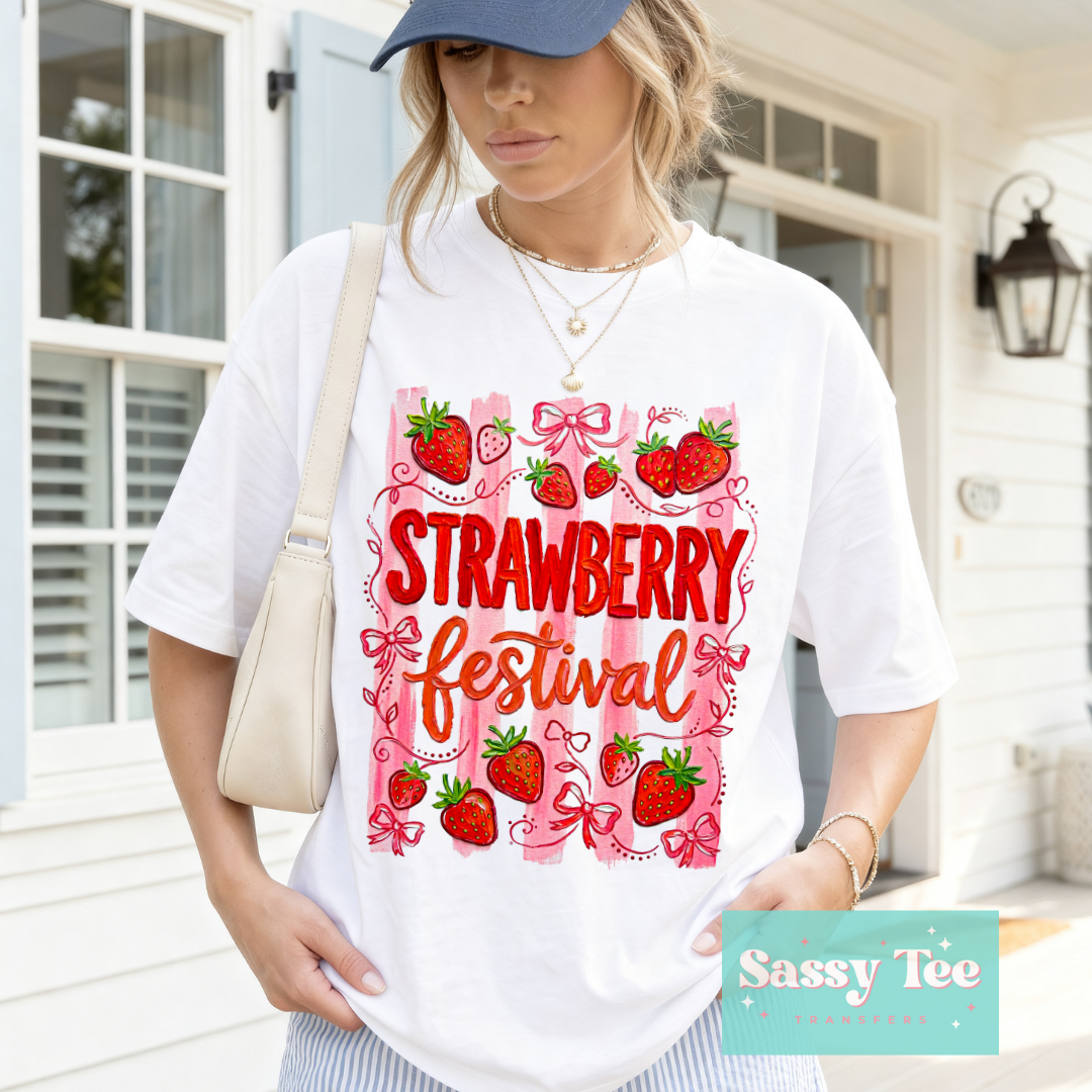 STRAWBERRY FESTIVAL PREPPY STRIPES TEXTURE PAINT **Preorder/Restock Ships in 5-10 biz days**