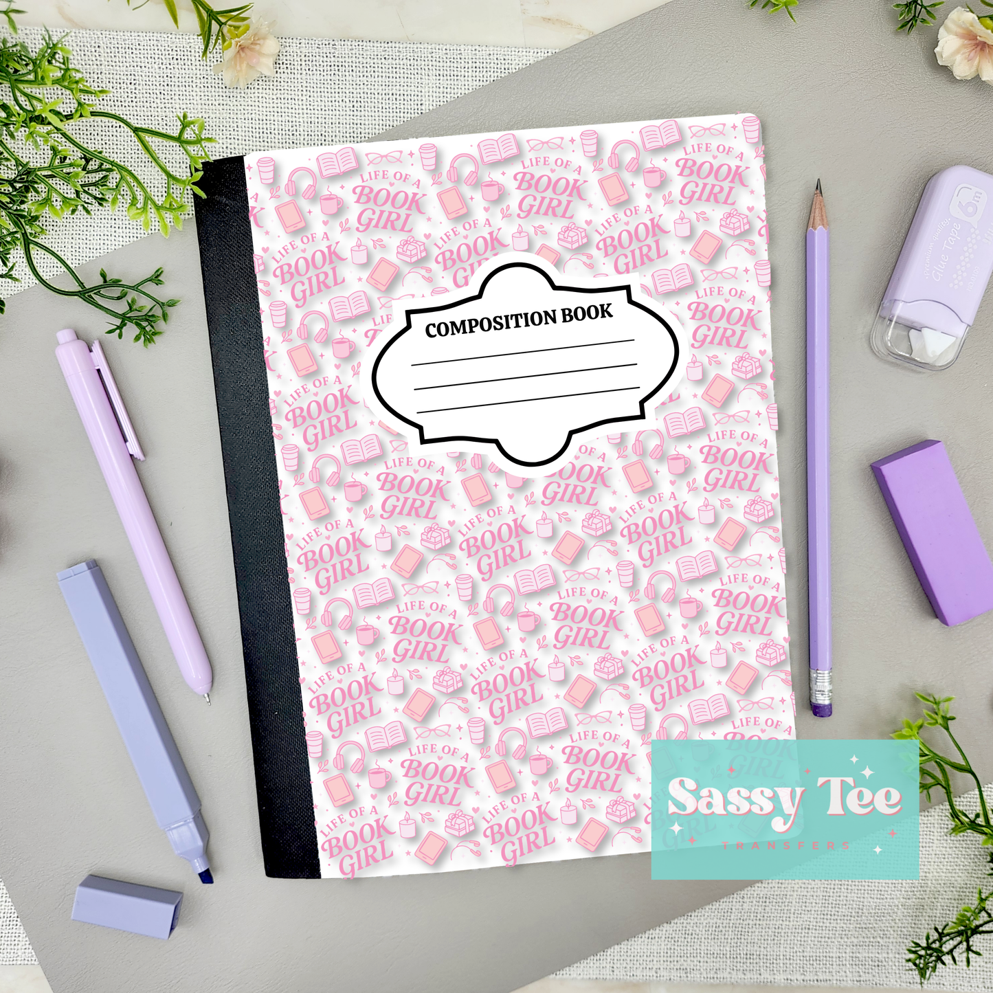 LIFE OF A BOOK GIRL Peel + Stick Notebook Cover SET