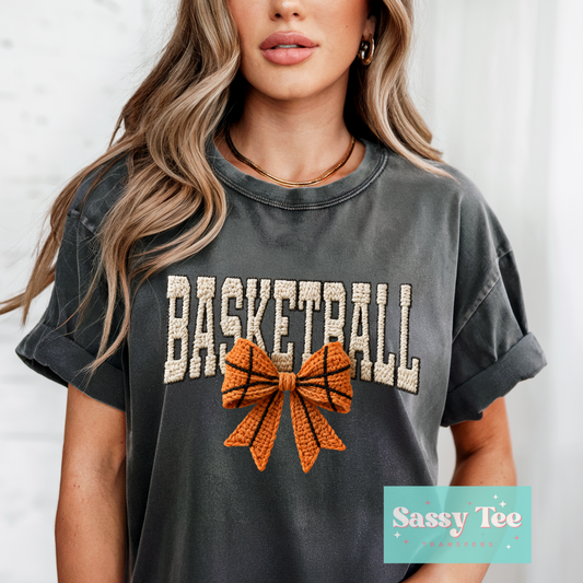BASKETBALL BOW FAUX YARN **Preorder/Restock Ships in 5-10 biz days**