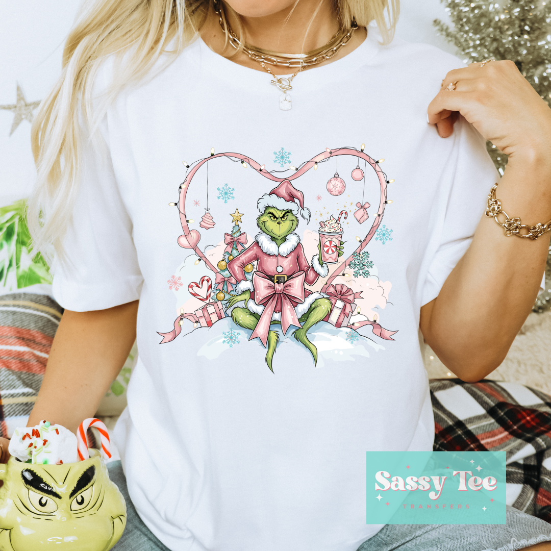 GREEN MAN PINK HEART BOW **Preorder/Restock Ships in 5-10 biz days**