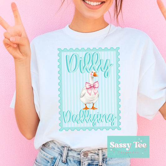 DILLY DALLYING MINT PINK BOW GOOSE PREPPY **Preorder/Restock Ships in 5-10 biz days**