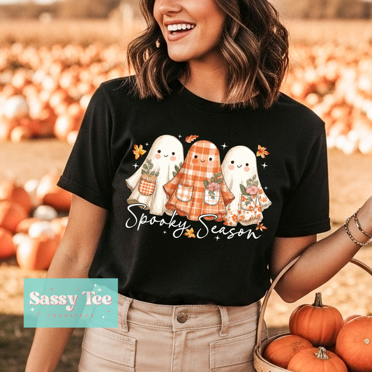 SPOOKY SEASON CUTE GHOSTS PLAID **Preorder/Restock Ships in 5-10 biz days**