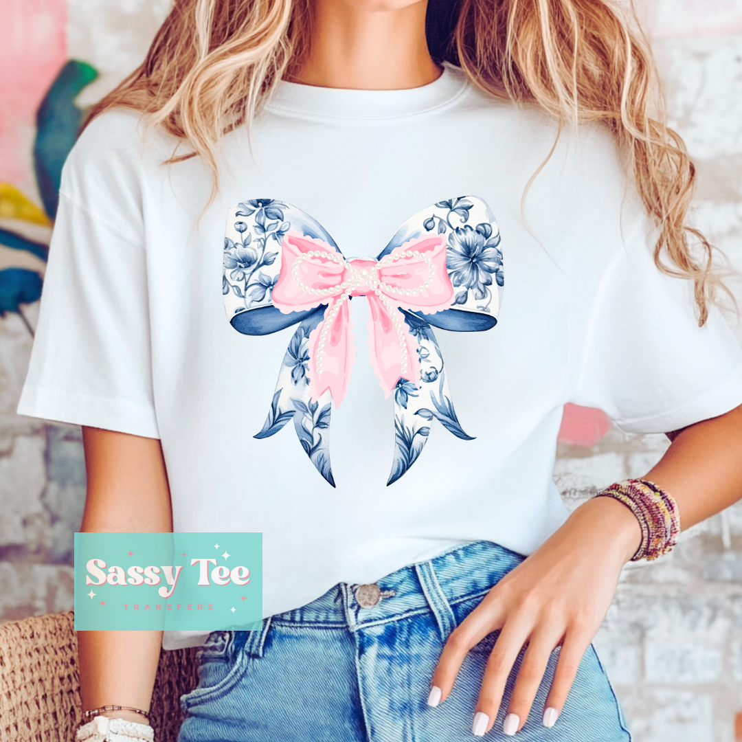 BLUE TOILE PINK BOW COQUETTE **Preorder/Restock Ships in 5-10 biz days**