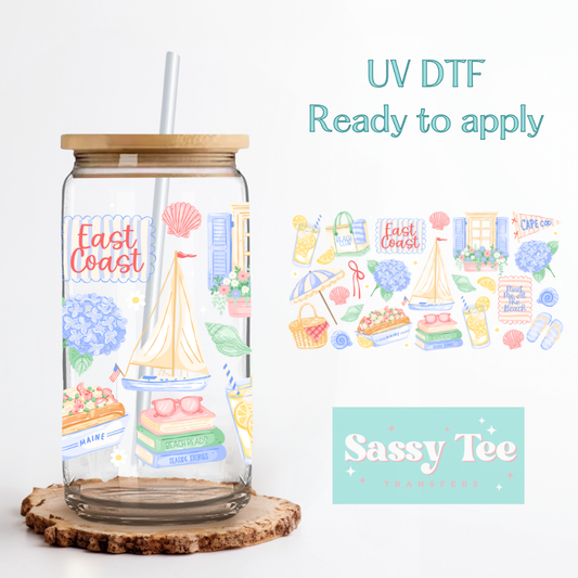 EAST COAST SUMMER *DOUBLE SIDED* UV DTF CUP WRAP **Preorder/Restock Ships in 5-10 biz days**