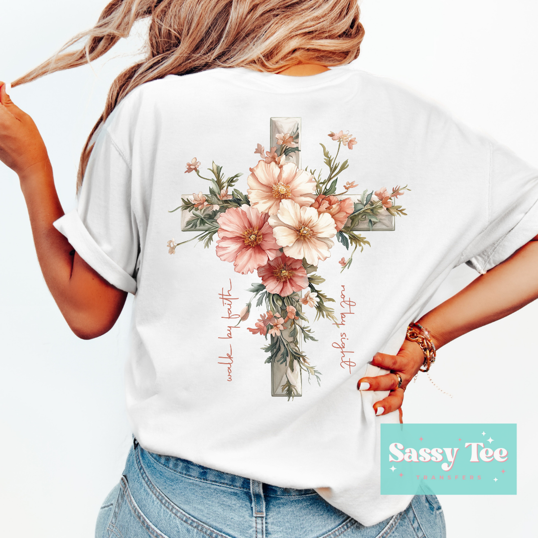 FLORAL JESUS IS LIGHT CROSS Pocket + Back SET **Preorder/Restock Ships in 5-10 biz days**