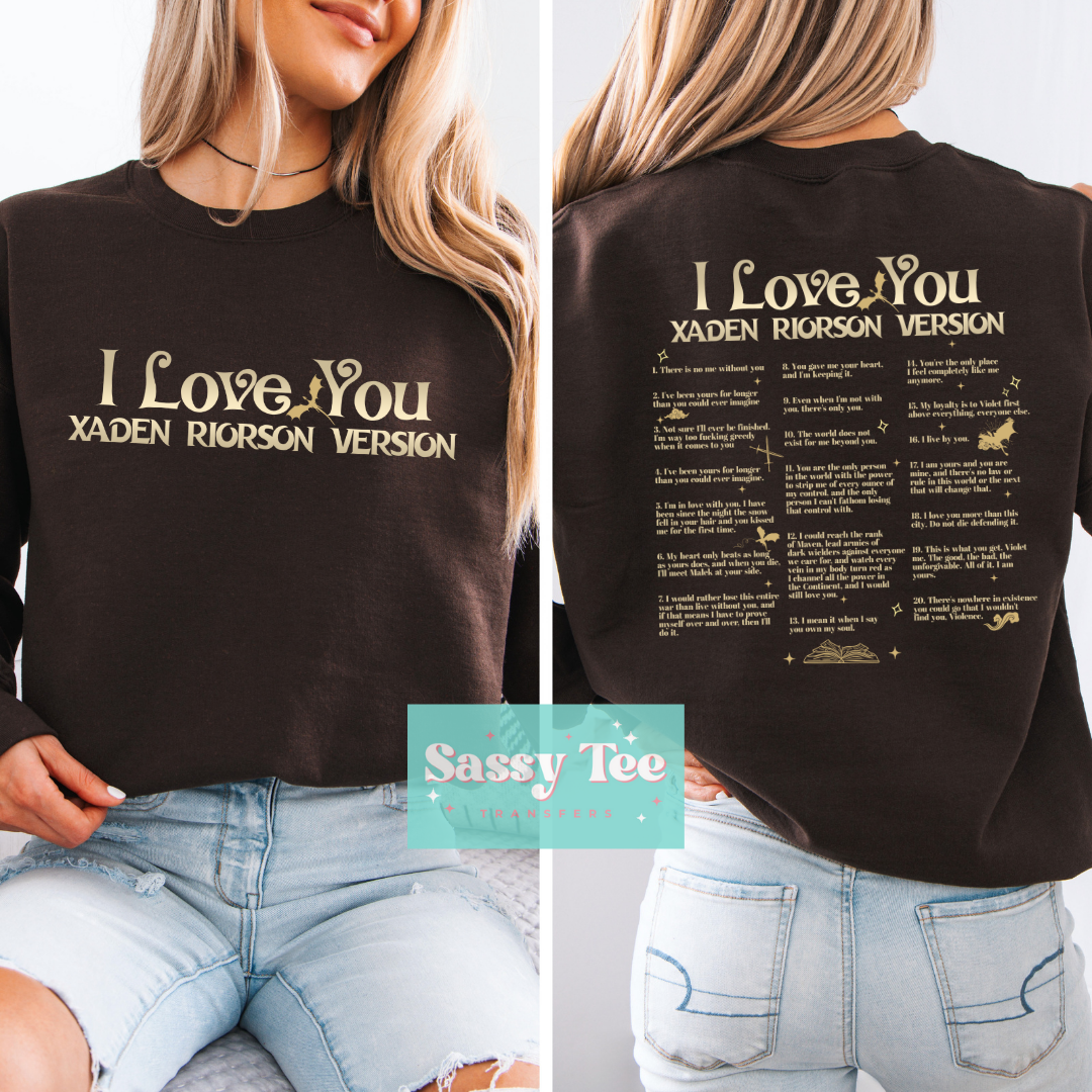 I LOVE YOU XADEN VERSION BOOK Front + Back Set **Preorder/Restock Ships in 5-10 biz days**