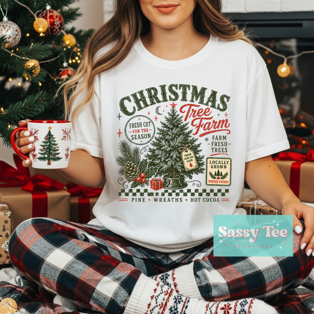 CHRISTMAS TREE FARM VINTAGE CHECKERS **Preorder/Restock Ships in 5-10 biz days**