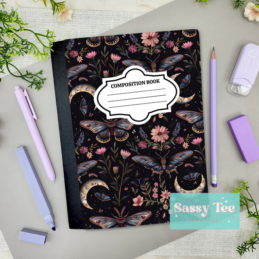 NIGHT GARDEN MOON MOTH Peel + Stick Notebook Cover SET
